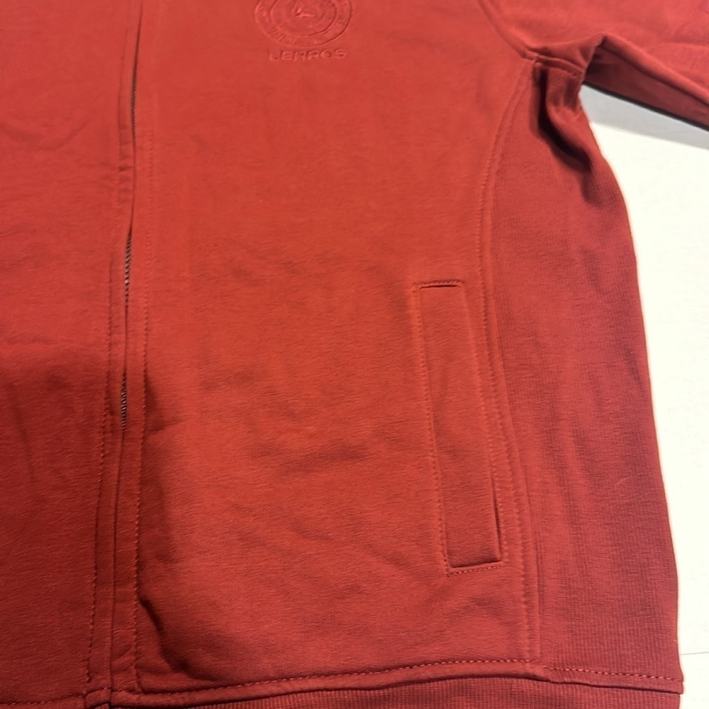 Lerros brick maroon zip up sweater with front pockets & emblem by front top XL - Picture 7 of 10